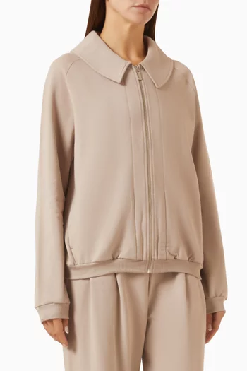 Zip-up Sweat Jacket in Cotton