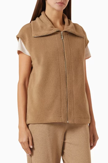 Zip Vest in Teddy Fleece