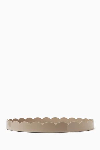 Large Round Lacquered Scallop Tray