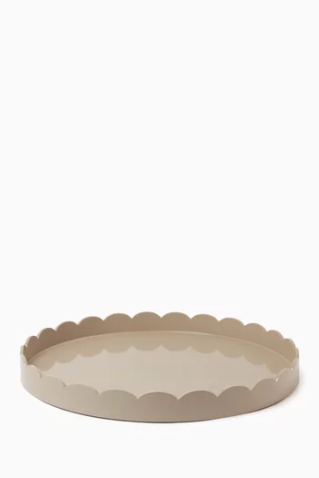 Large Round Lacquered Scallop Tray