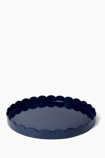 Large Round Scalloped Tray, 20 x 20