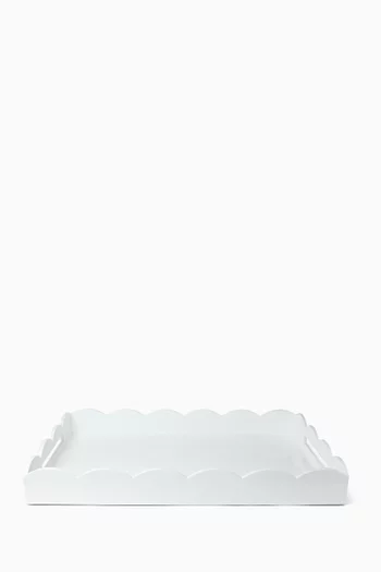 Large Lacquered Scalloped Ottoman Tray