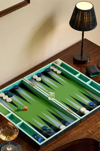 Lacquered Tartan Backgammon Set