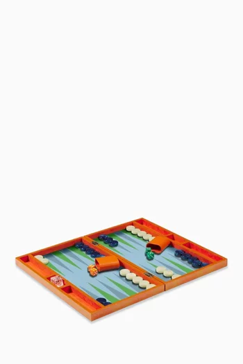 Backgammon Set in Lacquered Croc-effect