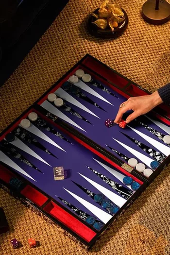 Lacquered Chinoiserie Backgammon Set