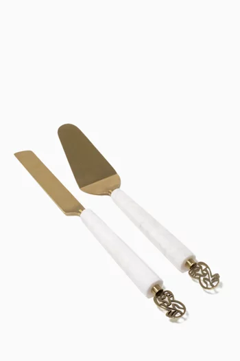 Calligraffiti Cake & Knife Servers Set