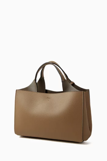 Mini T Timeless Pendant Tote Bag in Leather