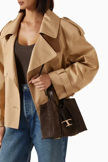 Mini T Timeless Shopping Bag in Suede