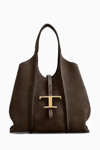 Mini T Timeless Shopping Bag in Suede