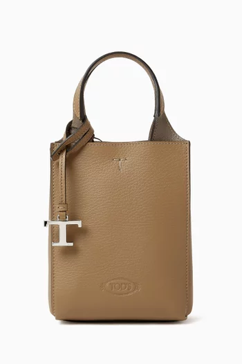 Micro Tote Bag in Leather