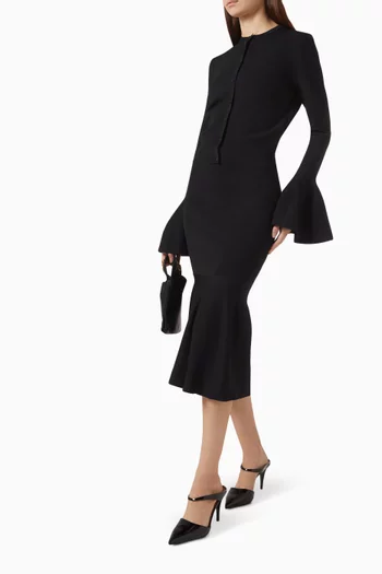 Compact-knit Flared Skirt in Viscose Blend