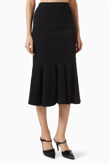 Compact-knit Flared Skirt in Viscose Blend