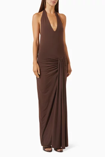 Donatella Halterneck Maxi Dress