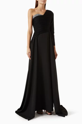 One-shoulder Embellished Gown