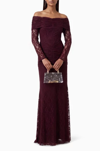 Off-shoulder Gown in Lace