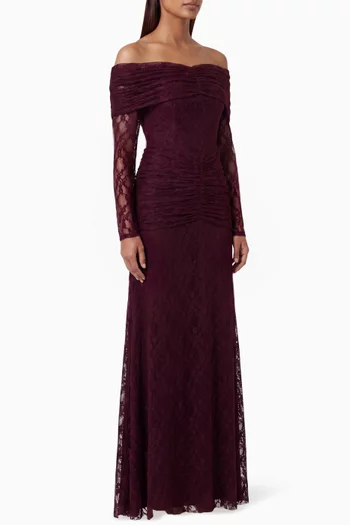 Off-shoulder Gown in Lace