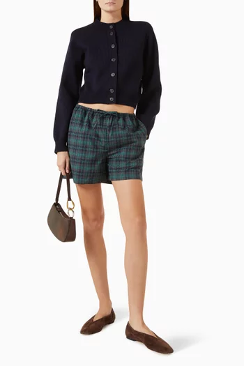 Statement Shoulder Cardigan in Merino Wool