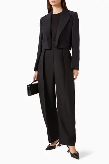 Cropped Blazer in Wool & Mohair