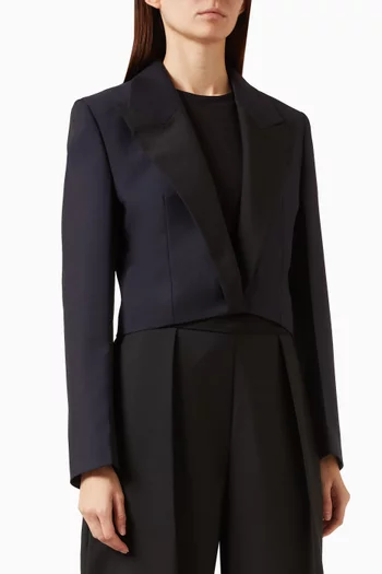 Cropped Blazer in Wool & Mohair