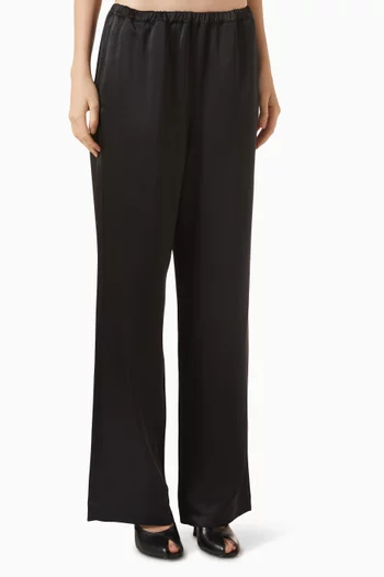 Relaxed Wide-leg Pants in Viscose-satin