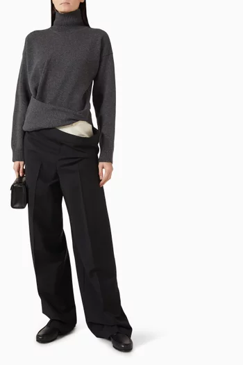 Sculptural Turtleneck Sweater in Wool & Cashmere