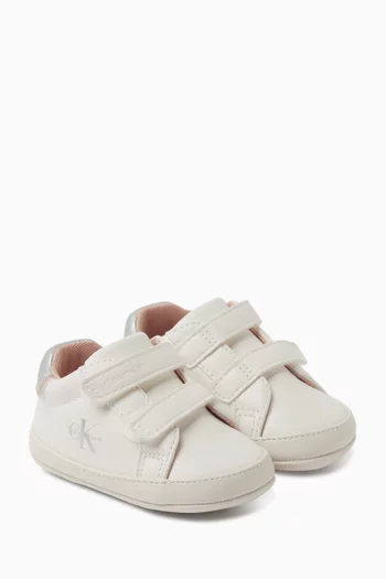 Double Velcro Sneakers in Faux Leather