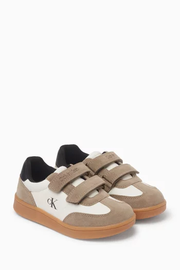 Velcro Sneakers in Leather & Suede