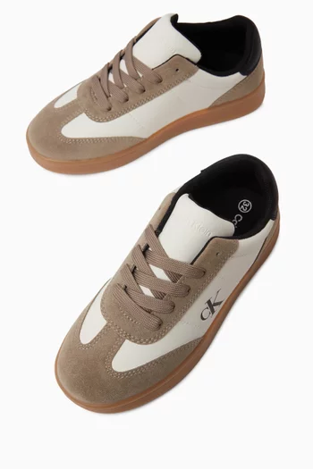 Lace-up Sneakers in Leather & Suede