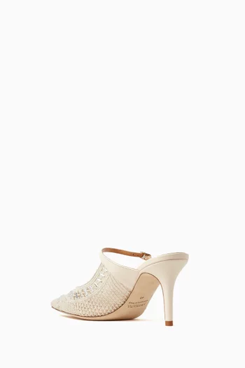 Trieste 75 Mules in Crochet Mesh & Leather