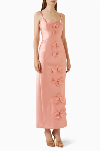 Medoral Floral Appliqué Maxi Dress