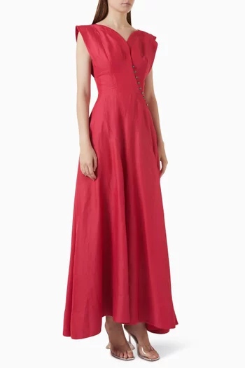 Marney Crystal-button Maxi Dress