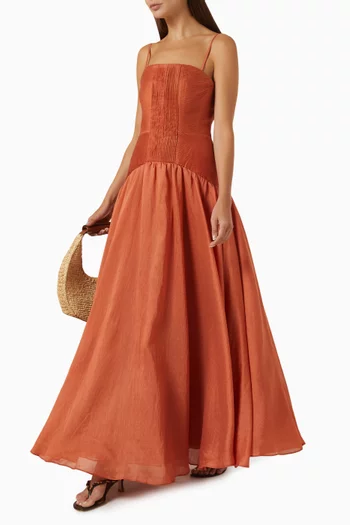 Contour Gown in Linen-blend