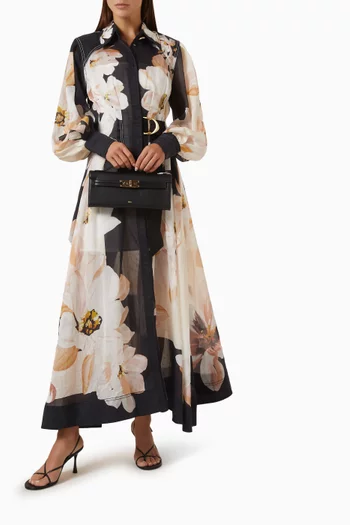 Rosanna Floral-print Shirt Midi Dress