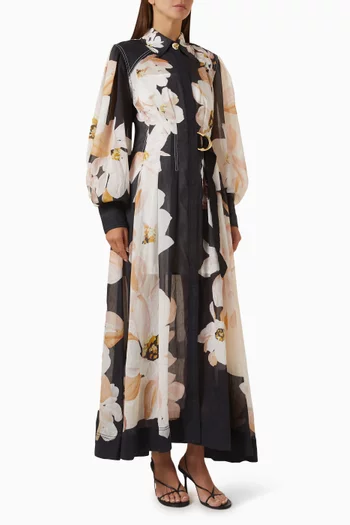 Rosanna Floral-print Shirt Midi Dress