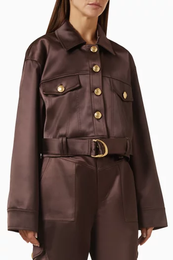 Ardena Buttoned Jacket in Satin