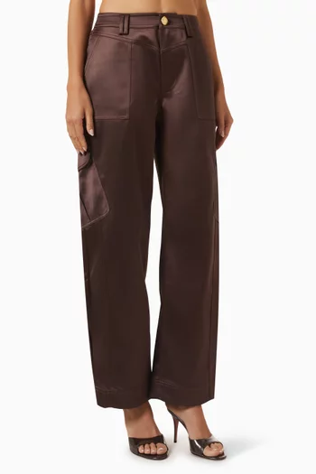 Ardena Cargo Pants in Satin