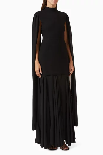 Odelia Cape-sleeve Gown
