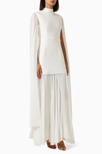 Odelia Cape-sleeve Gown