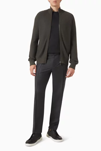 Zip Cardigan in Cashmere Blend