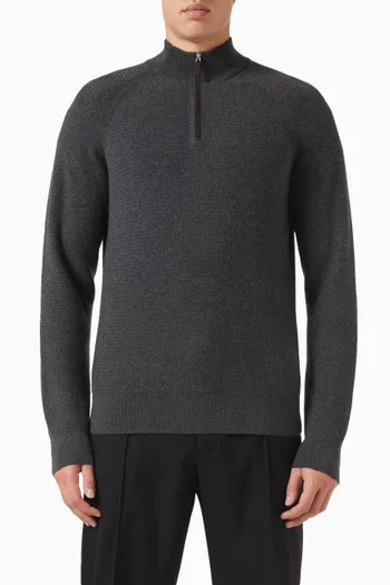 Zip Mockneck Sweater in Cashmere