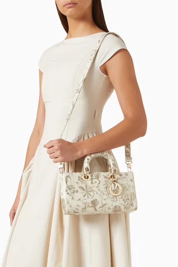 Medium Lady D-Joy Tote Bag in Cabinet de Curiosités Leather