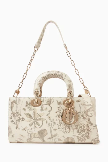 Medium Lady D-Joy Tote Bag in Cabinet de Curiosités Leather