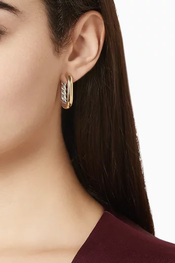 DY Madison® Smooth Hoop Earrings in 14kt Gold & Sterling Silver