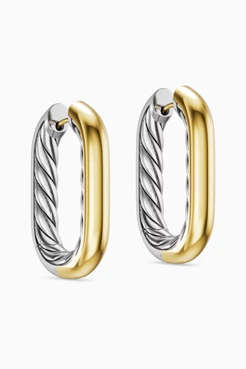 DY Madison® Smooth Hoop Earrings in 14kt Gold & Sterling Silver