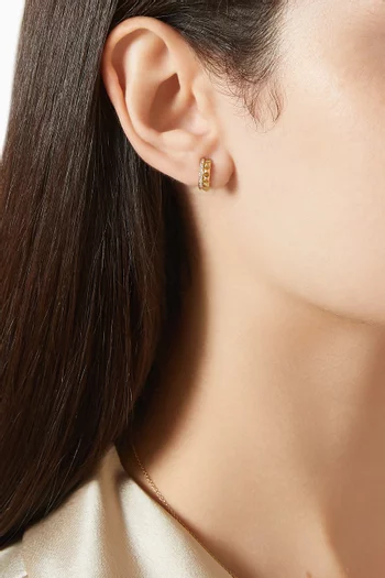 Petite Pavé 2-Row Diamond Hoop Earrings in 18kt Gold