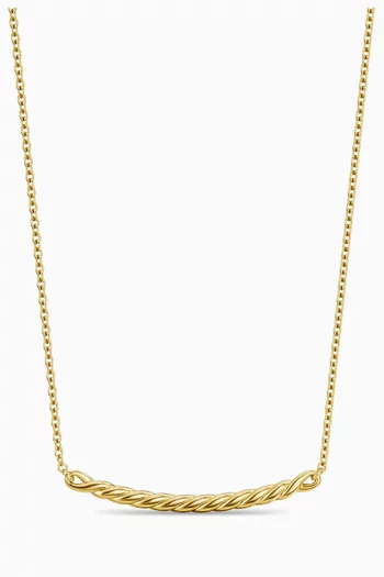Sculpted Cable Bar Chain Necklace in 18kt Gold