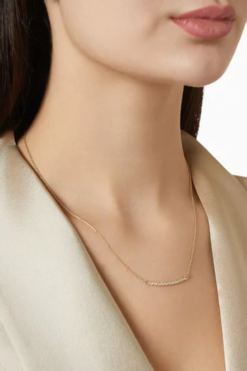 Sculpted Cable Bar Diamond Chain Necklace in 18kt Gold