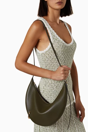 Pierced Crossbody Bag in Leather