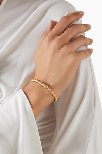 Aqua Stone Bangle in Brushed 18kt Yellow Gold