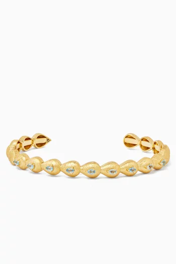 Aqua Stone Bangle in Brushed 18kt Yellow Gold